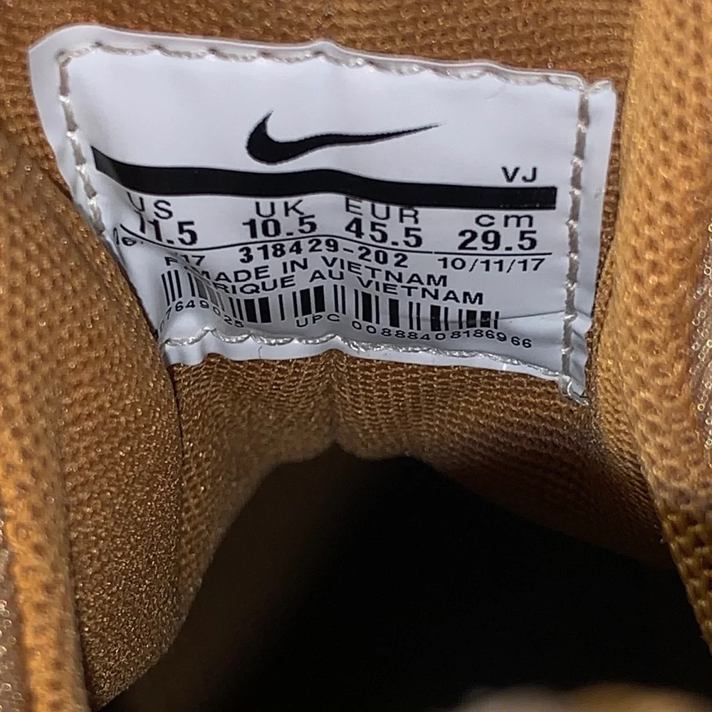 Nike Men’s Brown Suede Huarache Sneakers with White Midsole